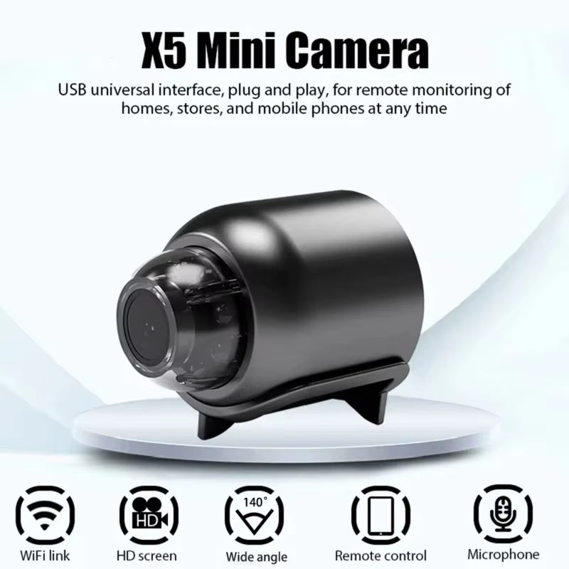 New X5 Mini Camera 1080P Clear Night Vision Lightweight Portable Premium Cams Motion Detection Wireless Surveillance Camera